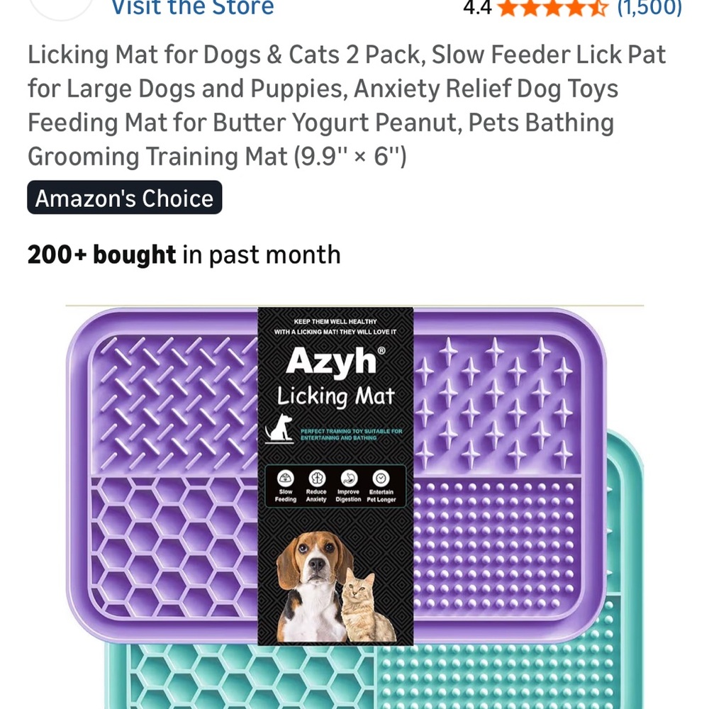 Azyh Purple and Teal Licking Mat for Pets